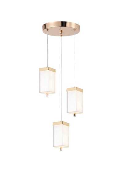 best power Modern LED Chandelier 9897-3 – 3 Pendant Lamps, 30W | 100cm Adjustable Cord | 3 Lighting Modes