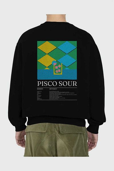 Ankhises Pisco Sour Front Printed Oversize Sweatshirt Men Women Unisex
