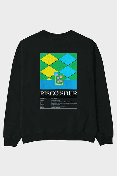 Ankhises Pisco Sour Front Printed Oversize Sweatshirt Men Women Unisex