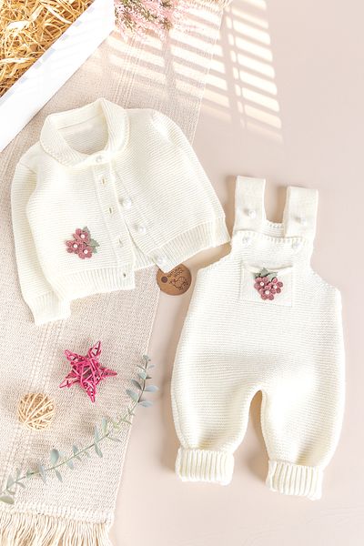 Babymod Knitwear Winter Baby Girl Salopet Suit Jumpsuit Set