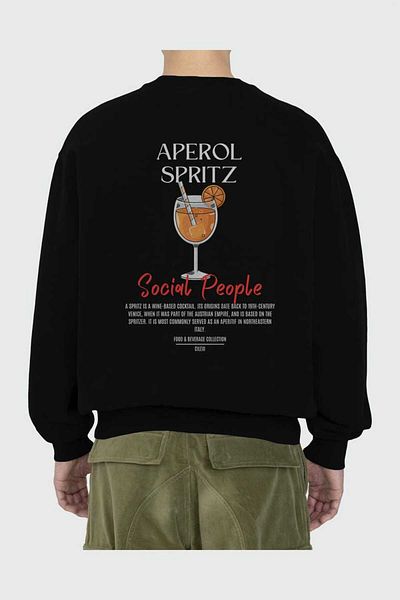 Ankhises Hanorac oversize cu imprimeu pe spate Aperol Spritz Bărbați Femei Unisex