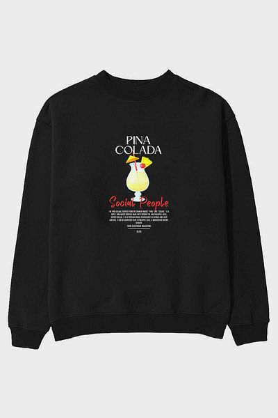 Ankhises Hanorac oversize cu imprimeu în față Pina Colada Bărbați Femei Unisex