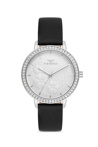 FERRO Silver Leather Cord Women Wrist Watch Fl21242B-J