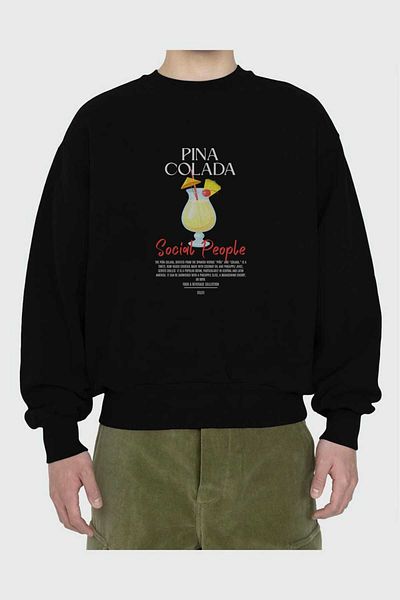 Ankhises Hanorac oversize cu imprimeu în față Pina Colada Bărbați Femei Unisex