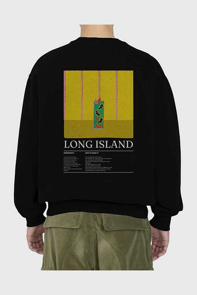 Ankhises Long Island Front Printed Oversize Sweatshirt Men Women Unisex