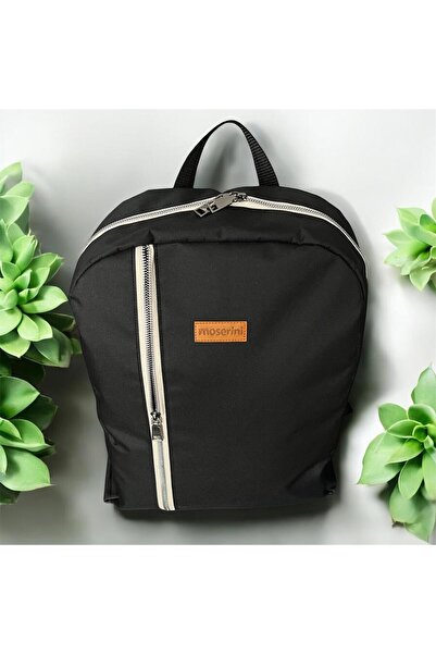Moserini Unisex Lightweight Black Backpack with Pockets - Stylish, Basic, Casual, School, Travel Waterproof