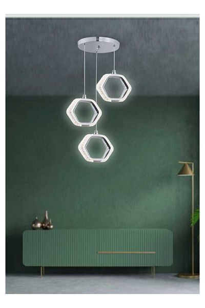 best power Modern LED Chandelier Light 9892 – 21WTriple Lamps with 3 Light Modes with 180cm Adjustable Cord