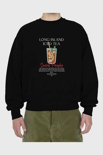 Ankhises Long Island iced tea față Imprimat Oversize Hanorac Bărbați Femei Unisex