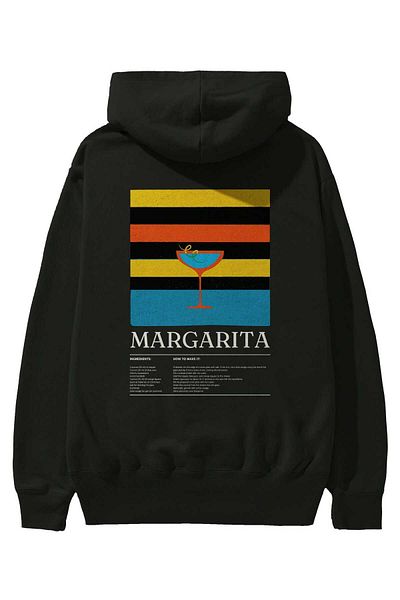 Ankhises Margarita Cocktail Back Printed Hoodie Oversize Hooded Sweatshirt Men Women