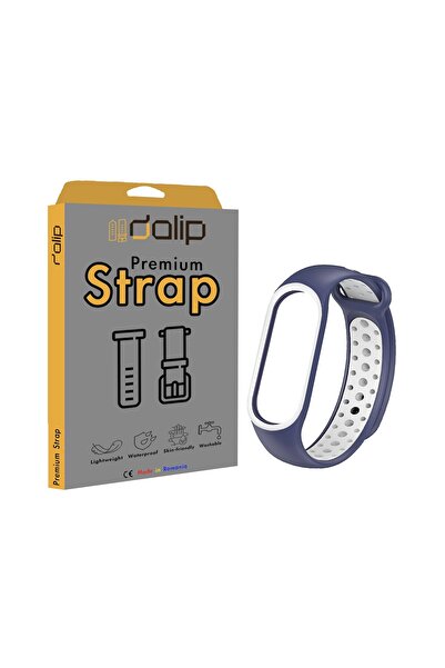 dalip Curea pentru Xiaomi Mi Band 5, XHoles, Silicon, Alb-Bleumarin