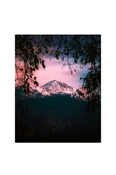 OEM Tablou Canvas, "Lumina apusului peste muntele linistit", 50 x 50cm