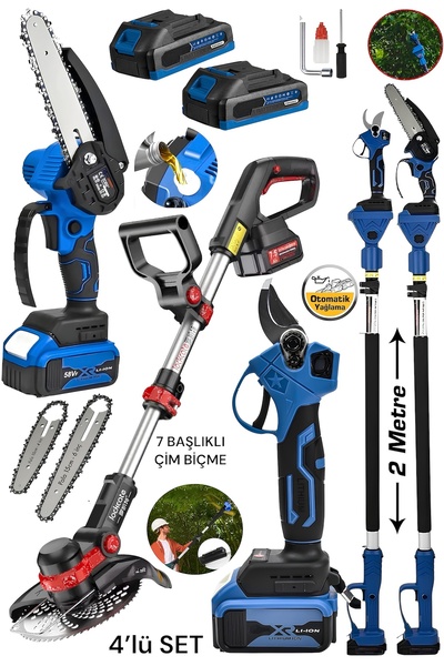 CETHERR GERMAN 2 Bataryalı Şarjlı Dal Budama Bağ Makası-Dal Budama Testeresi-...