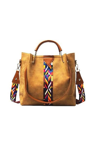 OEM Geantă de damă, piele premium, maro deschis, design geometric