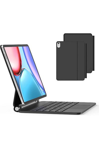 XIUWOO Magnetic Case with Multi-Touch Trackpad, iPad 10th Gen 10.9" Magic Keyboard Case, Backlit Black