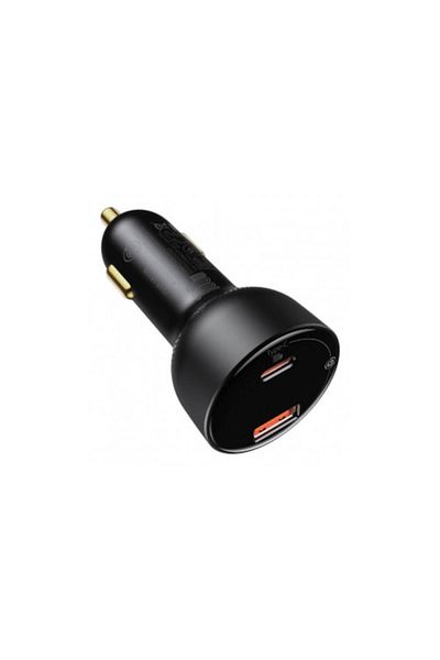 Baseus Încărcător auto, Baseus, 100W, 1xUSB A, 1xUSB Tip-C, 5A, ABS, Negru