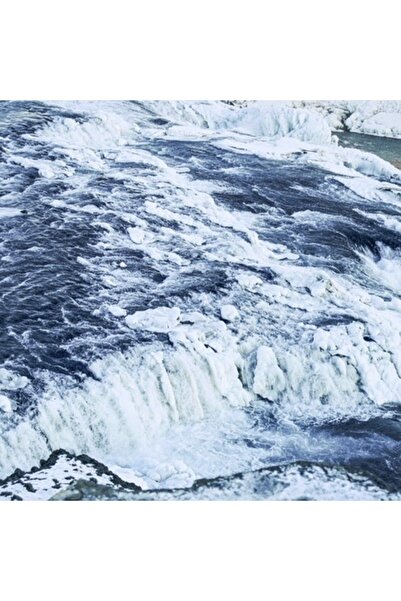 OEM Pictură pe pânză „Cascada înghețată în timpul iernii”, 50 x 50 cm