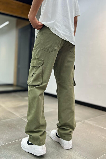 Denim Republic Erkek Haki Baggy Kargo Pantolon