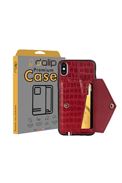 dalip Husa pentru iPhone XR, Multifunction, TPU+Piele , Rosu