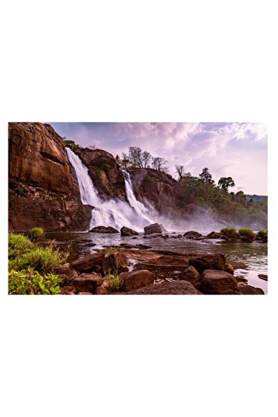 OEM Tablou Canvas, Cascada în amurgul tropical liniștit, 150 x 100 cm