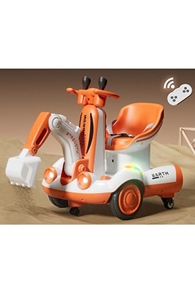 dalip Electric Excavator, 4 Anti-Slip Wheels, Remote Control, Electric Arm, 2+ yrs, Orange