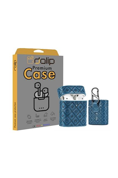 dalip Husa pentru Apple AirPods1/2, PawPrint, Piele , Albastru