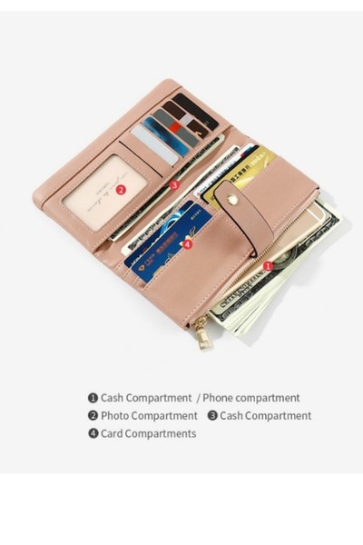 OEM Women's Medium Wallet, Animal Print, Faux Leather, Pink