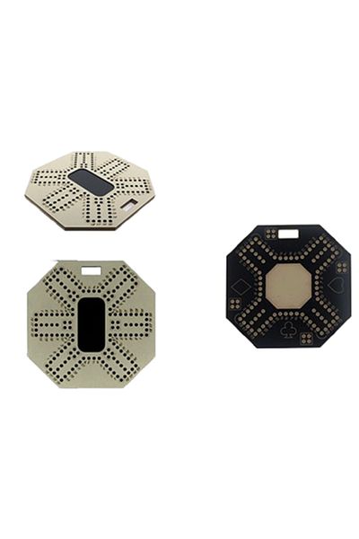 TİME Double-Sided Wooden Jackaroo Board (Hexagonal & Square) with Colored Marbles