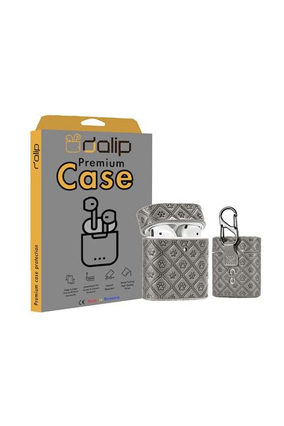 dalip Husa pentru Apple AirPods1/2, PawPrint, Piele , Gri