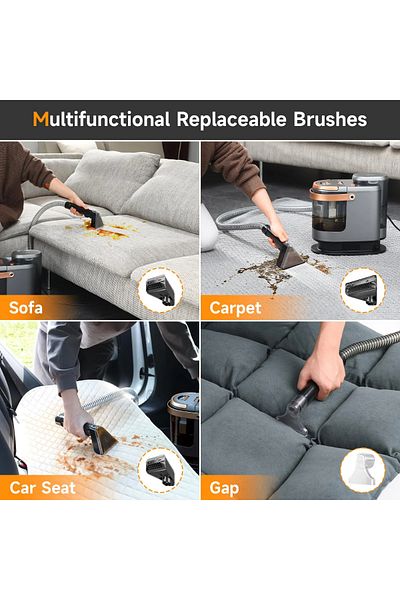 Tradeo Portable Carpet Cleaner with Self-Cleaning Hose, 54oz Clean Water Tank, Wet-Dry Vacuum.