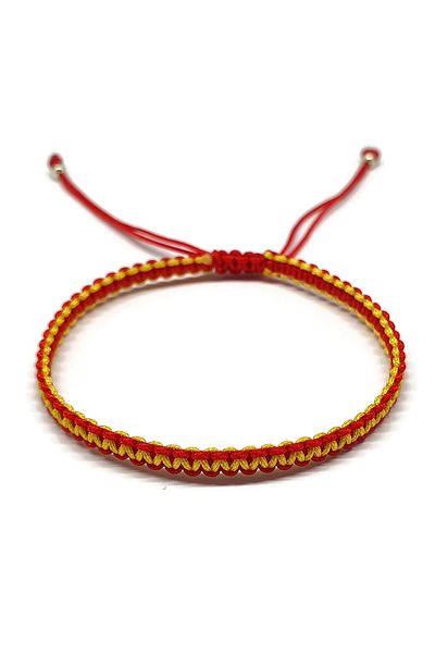Sylvery Jewels Slyvery Jewels - Yellow Red Macrame Fan Bracelet Unisex