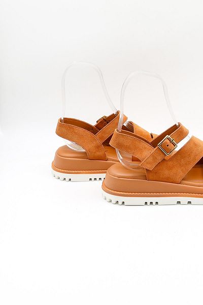 Venüs Women's Genuine Leather Suede Daily Sandals Vn470015Y Tan