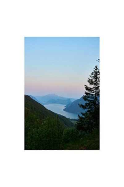 OEM Tablou Canvas, Rasarit senin peste munti si lacuri