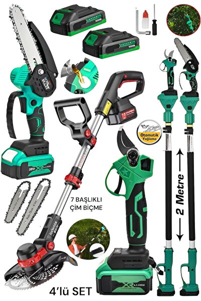 OG GERMANY STEEL 2 Bataryalı Şarjlı Dal Budama Bağ Makası-Dal Budama Testeres...