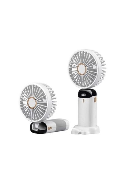 Dali Portable Fan with Aromatherapy, 3in1, 5 Speed Levels, 12h Battery, LCD, White