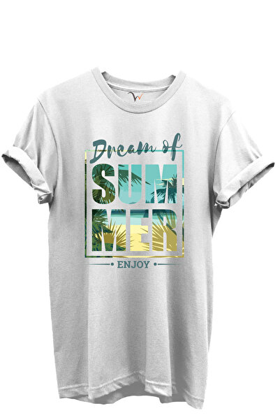 WİDİ Tricou unisex cu tematică palmier și malul mării, 100% bumbac, cu potriv...