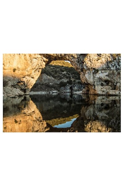 OEM Pictură pe pânză „Reflecții aurii sub arcul stâncos”