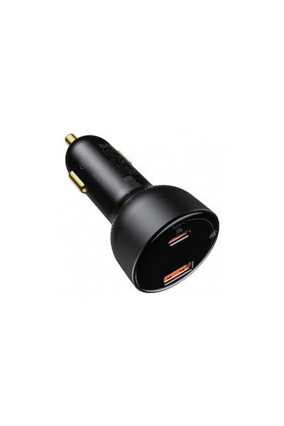 Baseus Încărcător auto, Baseus, 100W, 1xUSB A, 1xUSB Tip-C, 5A, ABS, Negru