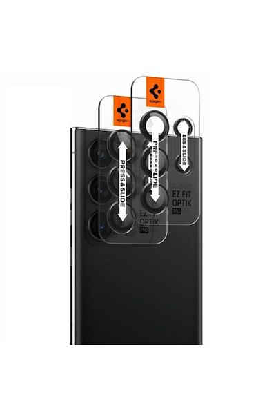 Spigen Camera Protection Film Compatible with Samsung Galaxy S23 Ultra, Glas.tr EZ Fit Optik.TR, 2 Pieces,