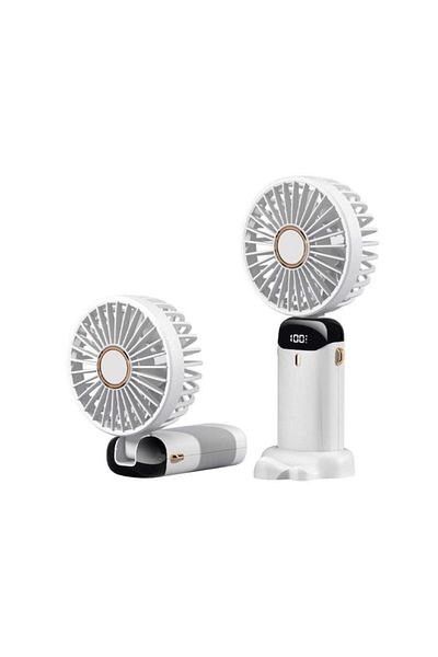 Dali Portable Fan with Aromatherapy, 3in1, 5 Speed Levels, 12h Battery, LCD, White