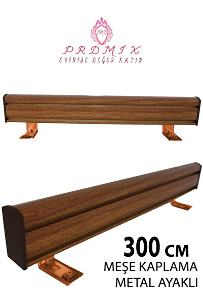 PERDE Mix 300 CM MEŞE VİP Dekoratif Perde Ray Kornişi Alüminyum 2 Kanallı 8 c...