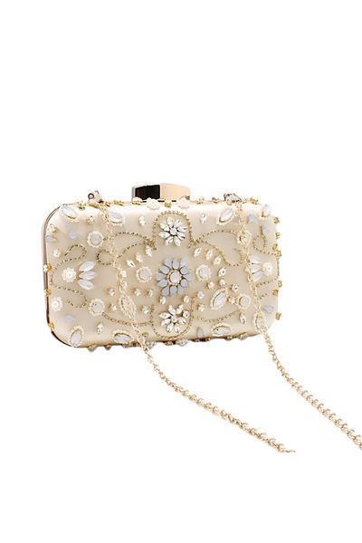 TopToday by C&S Geanta Mica de Dama, Design Elegant, Tip Clutch, cu Aplicatii de Pietre Multicolore si Lantisor, Inc