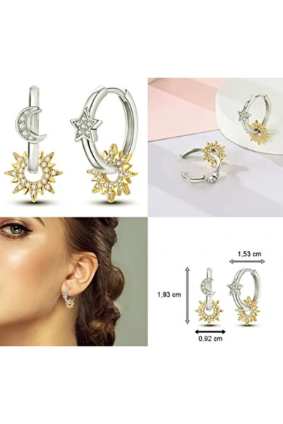 Belora Cercei cu soare și lună din argint