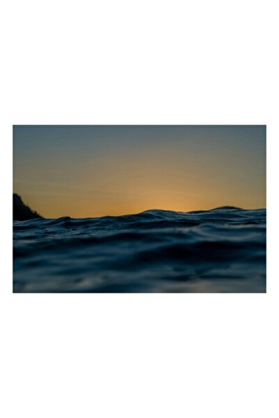 OEM Pictură pe pânză, „Amurg peste valurile mării albastre”, Apus de soare, O...