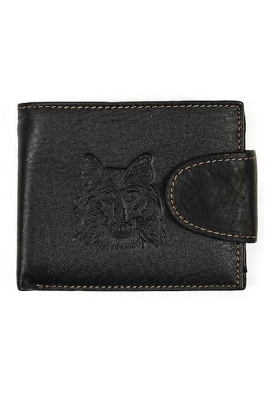 OEM Portofel elegant bărbătesc, negru, piele premium, 110x90x20mm