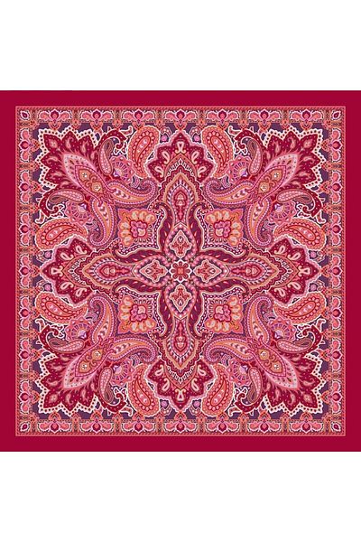 OEM Women's Scarf, 100% Silk, Red, 90x90 cm, Fattorseta