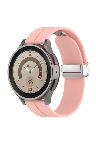 dalip Curea din silicon pentru Samsung Galaxy Watch 4/5/Active 2/Huawei Watch GT 3/GT 3 Pro, 42-43 mm, roz