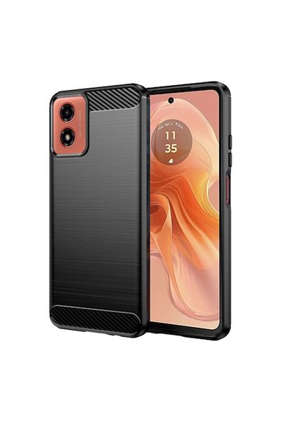 Dali Protective Case Compatible with Motorola Moto G04/G04s/G24/G24 Power/E14, Carbon Silicone, Black