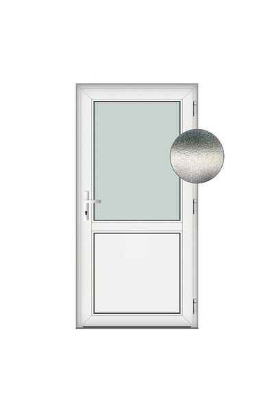 Klass 70x190cm White right 6cm 4 White Hamburg door PVC and insulating glass chambers matt sand