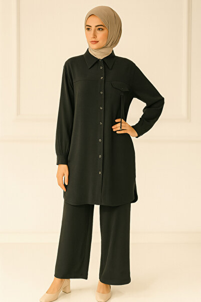 Doque 56132 ÖNDEN DÜĞMELİ CEP DETAYLI AEROBİN TAKIM #04-25#