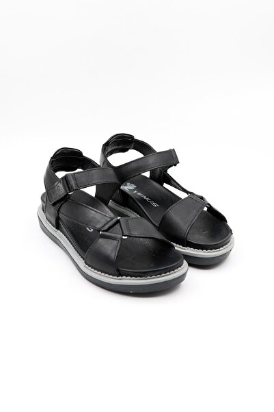 Venüs Women's Genuine Leather Daily Sandals Vn202064Y Black